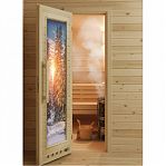 Дверь Doorwood с фотопечатью Элит люкс зима, 720х1850 мм, стекло, 2 петли, липа