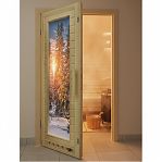 Дверь Doorwood с фотопечатью Элит люкс зима, 720х1850 мм, стекло, 2 петли, липа