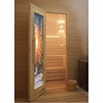 Дверь Doorwood с фотопечатью Элит люкс зима, 720х1850 мм, стекло, 2 петли, липа