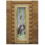 Дверь Doorwood с фотопечатью Элит люкс мишки, 720х1850 мм, стекло, 2 петли, липа