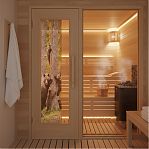 Дверь Doorwood с фотопечатью Элит люкс мишки, 720х1850 мм, стекло, 2 петли, липа