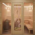 Дверь Doorwood с фотопечатью Элит люкс мишки, 720х1850 мм, стекло, 2 петли, липа