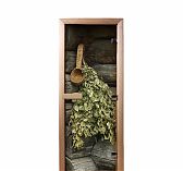 Дверь для бани Doorwood с фотопечатью А03, 1900х700 мм, ольха, стекло 8 мм, 3 петли