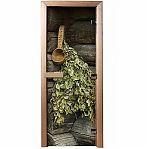 Дверь Doorwood с фотопечатью А003, 1900х700 мм, стекло 8 мм, 3 петли, лиственная