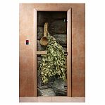 Дверь Doorwood с фотопечатью А003, 1900х700 мм, стекло 8 мм, 3 петли, лиственная