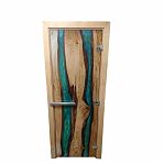 Дверь для бани Doorwood с фотопечатью СЛЭБ-11, 1900х700 мм, ольха, стекло 8 мм, 3 петли