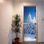 Дверь для бани Doorwood с фотопечатью А079 1900х700 мм, ольха, стекло 8 мм, 3 петли