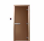 Дверь для бани Doorwood Бронза 2000х800 мм, ольха, матовое стекло 8 мм, 3 петли