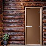 Дверь для бани Doorwood Бронза 2000х800 мм, ольха, матовое стекло 8 мм, 3 петли