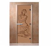 Дверь Doorwood Искушение бронза матовая 1900х700мм, стекло 8мм, 3 петли