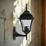 Фонарь уличный Reluce 08243-0.2-001W BK настенный, 40 Вт, Е27, IP44, металл, черный