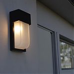 Фонарь уличный Reluce 09355-9.2-001U BK настенный, 40 Вт, Е27, IP44, металл, черный с белым