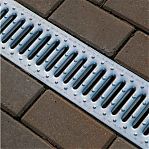 Решетка водоприемная для канала DN100, штампованная, оцинкованная сталь, 20х136х1000 мм