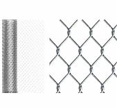 Сетка рабица 1500 мм, ячейка 55x55 мм, d 1.4 мм, рулон 10 м, оцинкованная, серебристый цвет