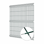 Секция заборная 3D Гиттер 1730х3000 мм, ячейка 200х60 мм, d 3.8 мм, сетка оцинкованная, ПВХ, зеленый цвет