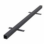 Столб для забора 60х60х2900 мм, профильная труба, с креплениями и заглушкой, черный цвет