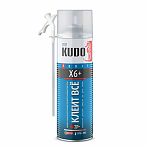 Клей-пена Kudo Клеит Всё X6+ монтажная универсальная, всесезонная, 650 мл