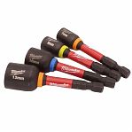 Набор торцевых насадок Milwaukee Shockwave 4932492445, хвостовик 1/4" Hex, 4 штуки в боксе