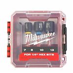 Набор торцевых насадок Milwaukee Shockwave 4932492445, хвостовик 1/4" Hex, 4 штуки в боксе