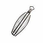 Решетка для рыбы к тандырам, ширина150 мм, рабочая длина 360 мм, общая длина 500 мм