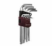 Набор шестигранных ключей Thorvik HKB10S с шаром, 10 предметов, сталь