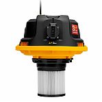 Пылесос строительный Denzel RVC20 28201, для сухой и влажной уборки, 15 л, 1200 Вт