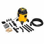 Пылесос строительный Denzel RVC20 28201, для сухой и влажной уборки, 15 л, 1200 Вт