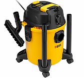 Пылесос строительный Denzel RVC20 28201, для сухой и влажной уборки, 15 л, 1200 Вт