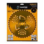 Нож для мотокосы Gunter GUX6010-4, 40 твердосплавных зубьев, 255х1.3х25.4 мм, антинамотка