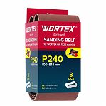 Лента шлифовальная Wortex GM 1528, бесконечная, размер 100х914 мм, Р80, для станков, в упаковке 3 шт