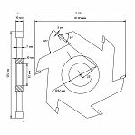 Фреза пазовая под станок Belmash D 125 мм, d32 мм,L10 мм, насадная, RF0015T
