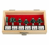 Набор концевых фрез FIT 36572, кромочных, деревянный кейс, в упаковке 6 шт