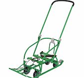 Санки Nika Kids Nikki 3 N3/АЛ2 с ручкой, на колесах, складные, зеленые