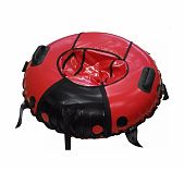 Санки-ватрушка Saimaa Sport Божья коровка, черно-красные, с ручками, диаметр 80 см