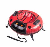 Санки-ватрушка Saimaa Sport Божья коровка, черно-красные, с ручками, диаметр 90 см