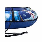 Санки-ватрушка Saimaa Вихрь Снеговики, синие, с ручками, диаметр 80 см