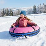 Санки-ватрушка Saimaa Комфорт, голубо-розовые, с ручками, диаметр 80 см