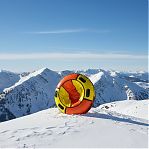 Санки-ватрушка Saimaa Комфорт, оранжево-желтые, с ручками, диаметр 90 см