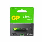 Элемент питания алкалиновый GP Ultra Plus LR03 блистер тип ААА, в упаковке 4 штуки