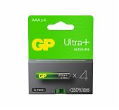 Элемент питания алкалиновый GP Ultra Plus LR03 блистер тип ААА, в упаковке 4 штуки