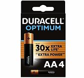 Батарейка Duracell Optimum Б0056020 LR6 AA Alkaline 1.5V, без ртути и кадмия, индикатор заряда