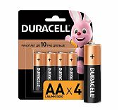 Батарейка Duracell Basic LR6 AA BL4 Alkaline 1.5В, в упаковке 4 штуки