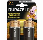 Батарейка Duracell Basic LR20 D Alkaline, 1.5В, алкалиновая, в упаковке 2 штуки
