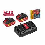 Набор WORTEX 2 аккумулятора*4,0Ah+з.у 2*2А