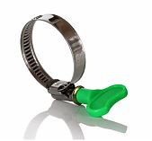 Хомут червячный H20-32-9KL21, с ключом, оцинкованный, 20-32 мм, с барашком