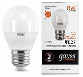 Лампа Gauss Elementary LED Е27 8W 3000K 53218
