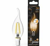 Лампа Gauss LED Свеча на ветру Filament E14 7W 2700K
