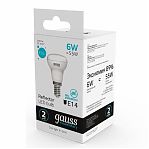 Лампа Gauss Elementary 63126, R50 6 Вт, Е14, 450 Лм, алюминий, 4100К нейтральный белый свет