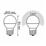 Лампа светодиодная Gauss Elementary Шар 53232, Е27, 12Вт, 6500К, холодный белый свет