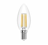 Лампа светодиодная филаментная Gauss Filament Elementary Свеча 32128, 8Вт, Е14, 4100К, нейтральный белый свет
